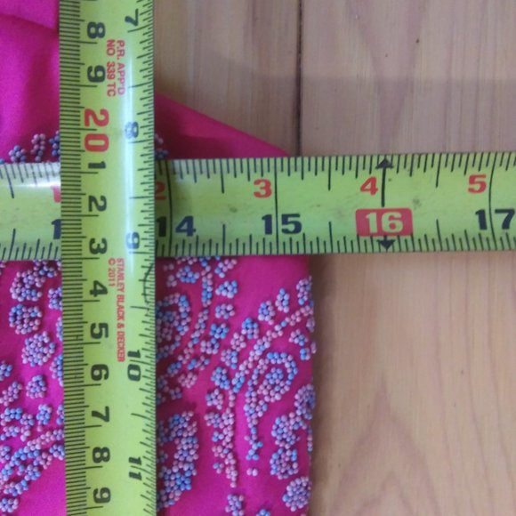 Mica pink dress beads beaded fringe  Made in the USA barbiecore - Picture 11 of 15